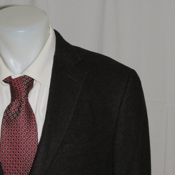 Ermenegildo Zegna Gray Mil. Easy 100% Silk Recent Two Button Sport Coat 44R